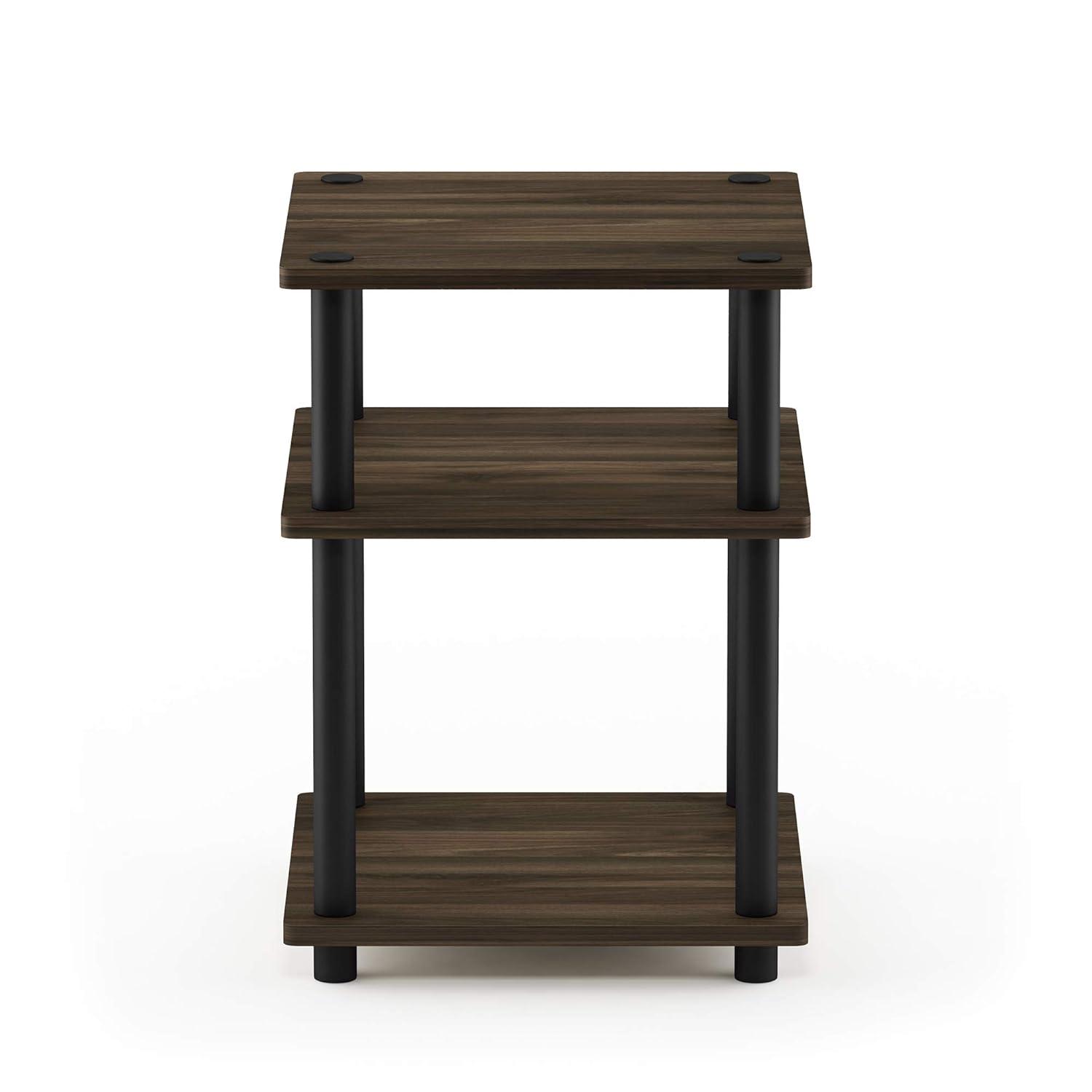 3-Tier Easy Assembly Multipurpose Shelf Dispaly Open Shelves Sofa Side End Table Nightstand for Living Room&Bedroom,Blackwood