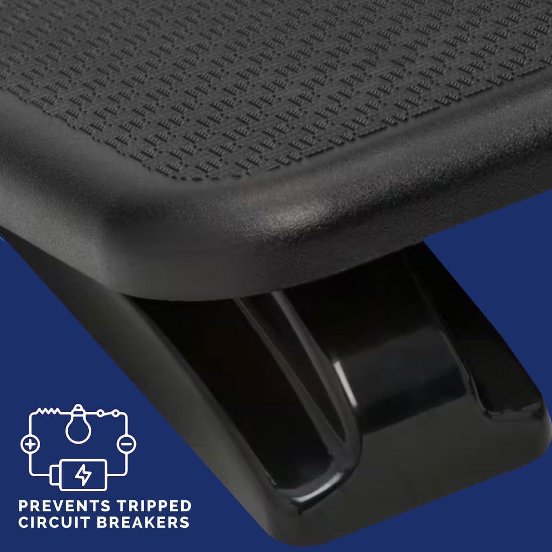 Indus Tool Toasty Toes Heated Footrest Black 90W TT: Adjustable Radiant Foot Warmer, Ceramic Element, Indoor Use