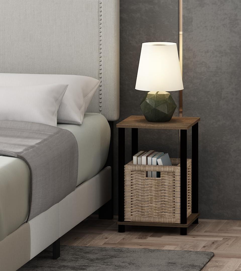 Furinno Turn-N-Tube Haydn End Table, Walnut/Brown