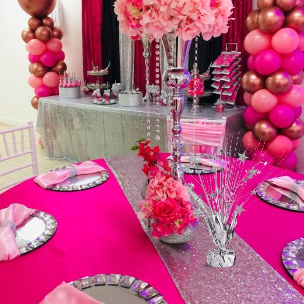 Vibrant Silver Foil Spray Centerpiece - 12" (Pack of 1) - Ideal for Parties, Events & Celebrations