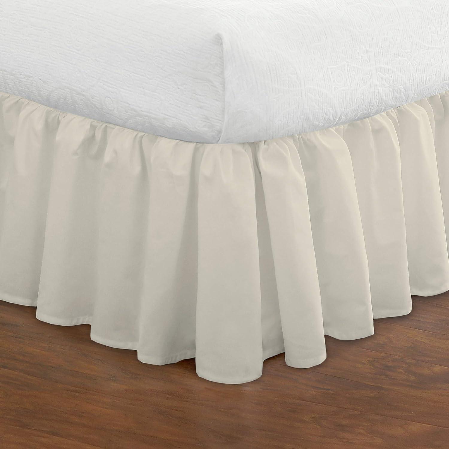 Fresh Ideas Traditiol Off White Ruffled Polyester Bed Skirt, King