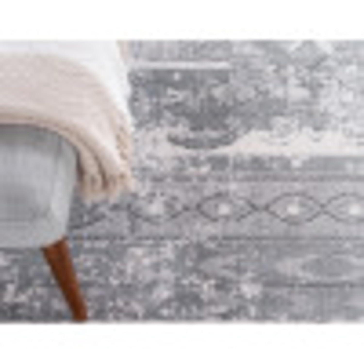 Unique Loom Portland Collection Area Rug - Depoe (4' 1" Square Gray/Ivory)