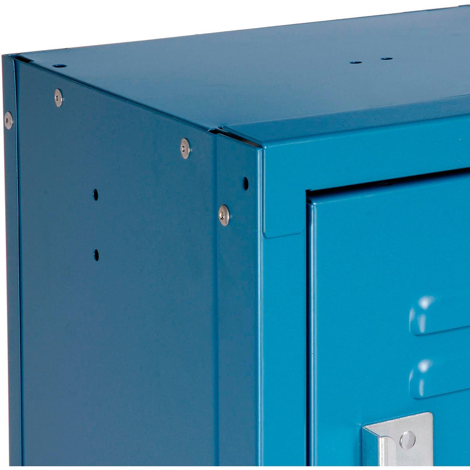 Six Tier Locker, 12x15x12, 18 Door, Unassembled, Blue