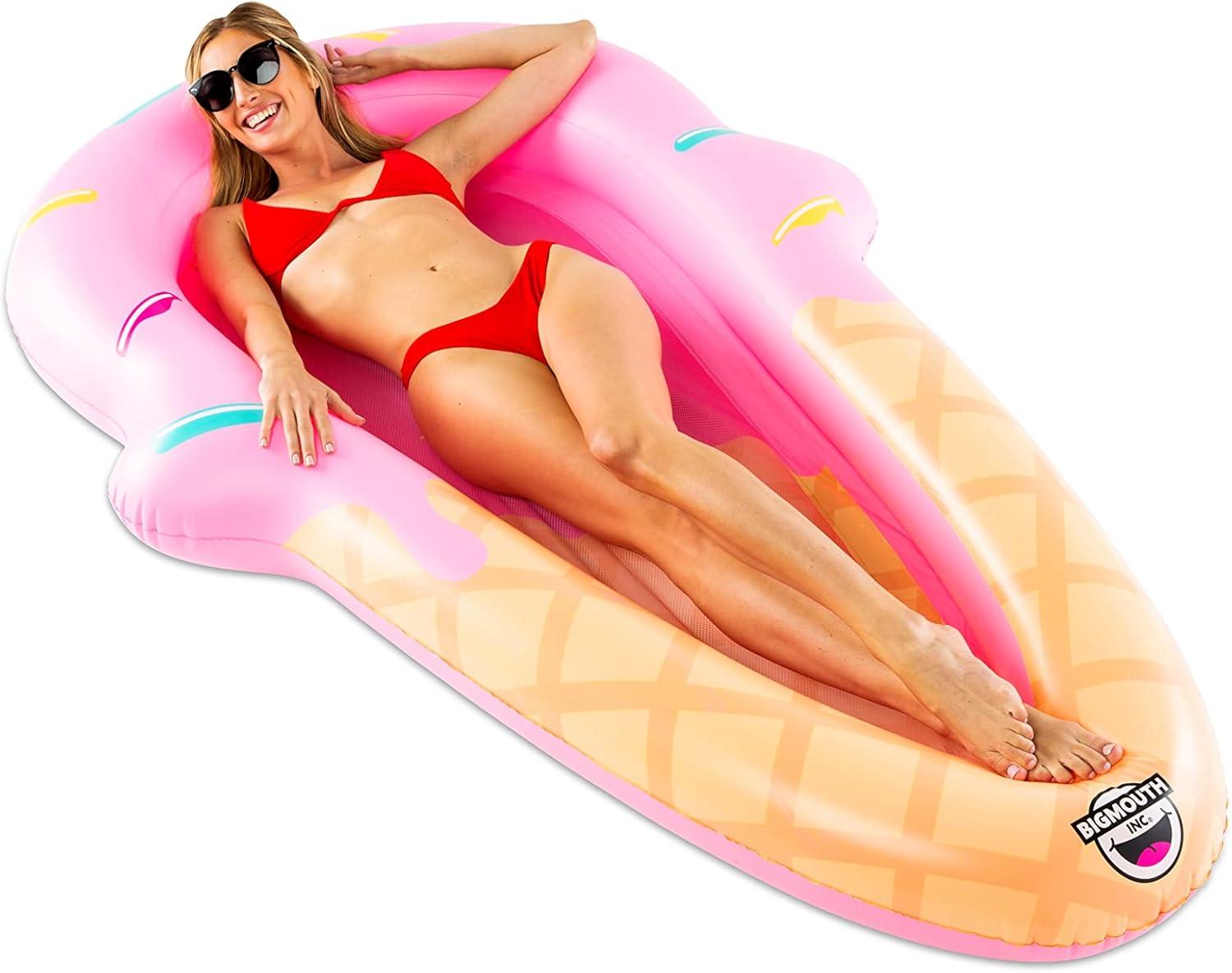 BigMouth Inc. Large Funny Inflatable Raft, Guarded Sides & Headrest, 6 ft Long Heavy Duty Pool Float