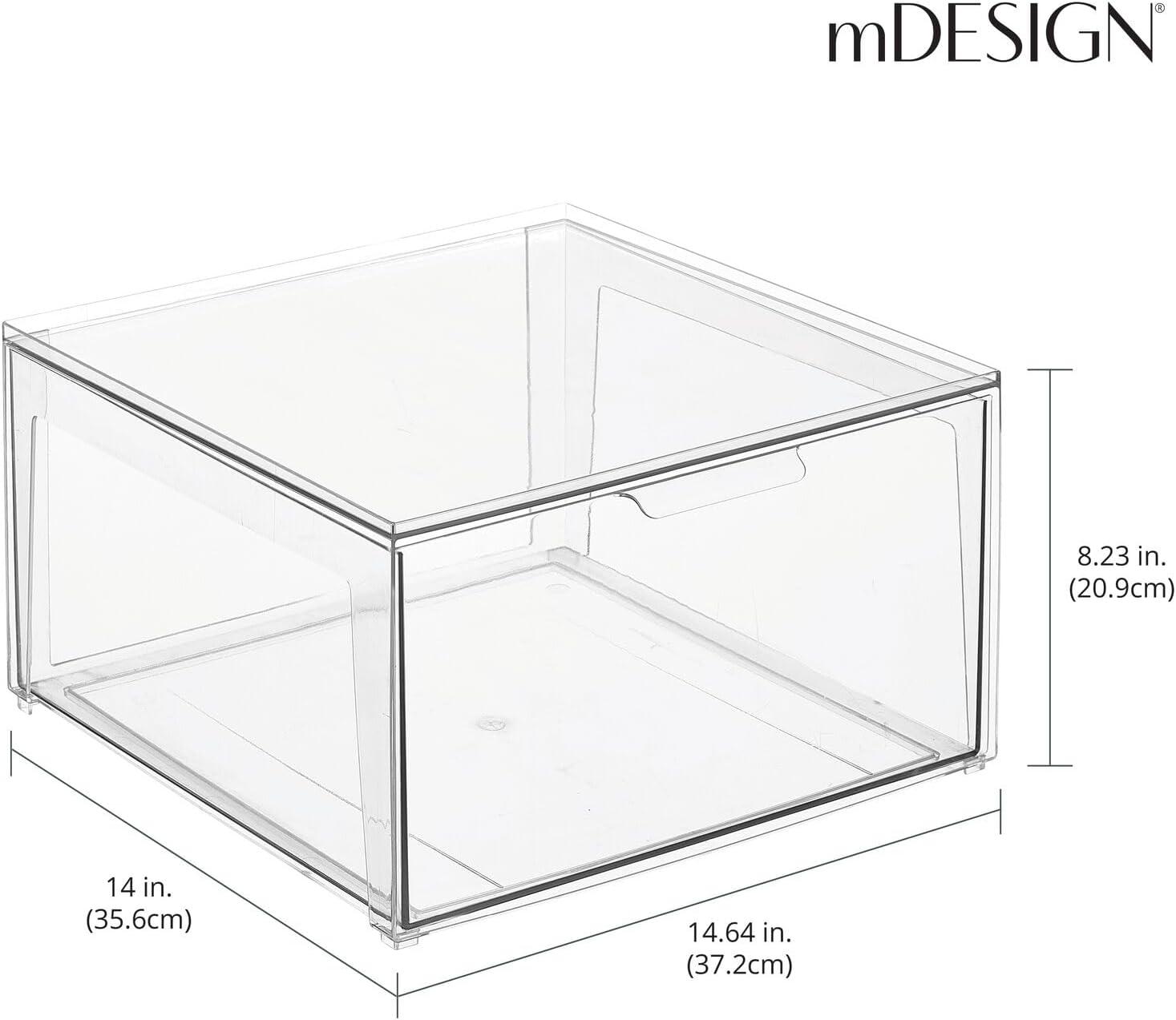 iDesign Clarity Closet Stacking Drawer Organizer 14 x 14 x 8 M4 (Set of 4)