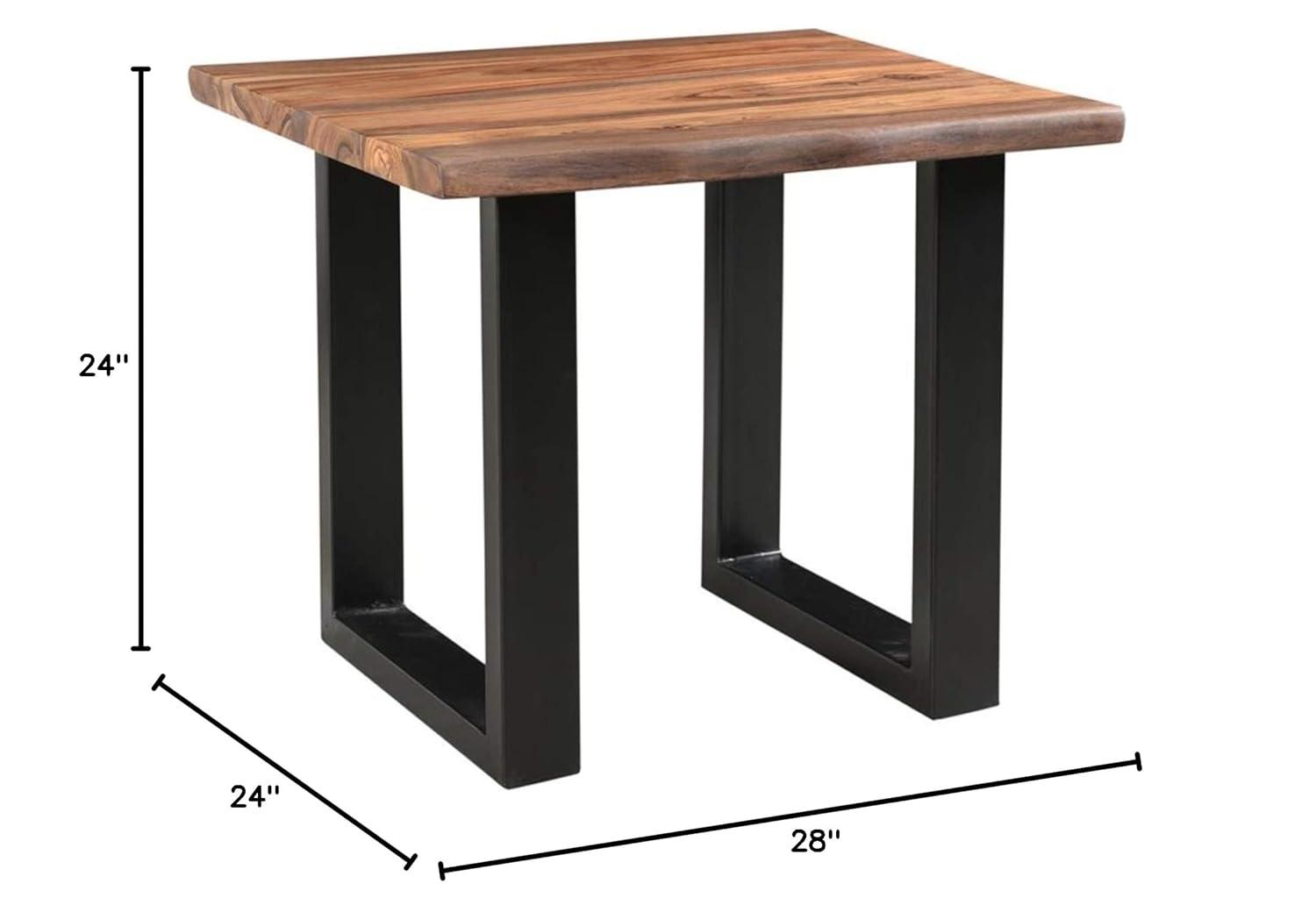 Coast to Coast Raw Edge Brownstone 28" Wide Black and Wood End Table