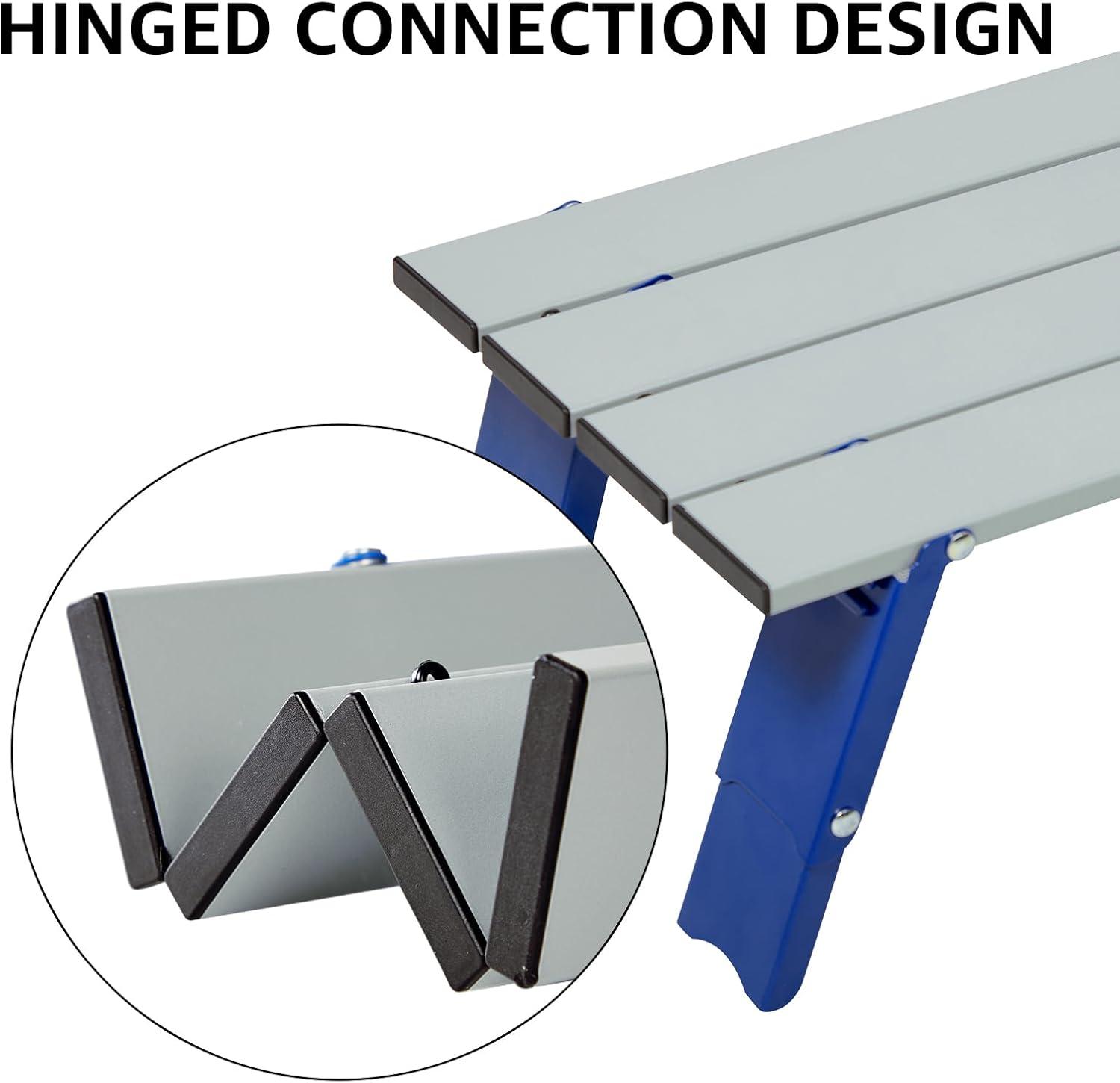 Portable Silver and Blue Aluminum Mini Folding Beach Table