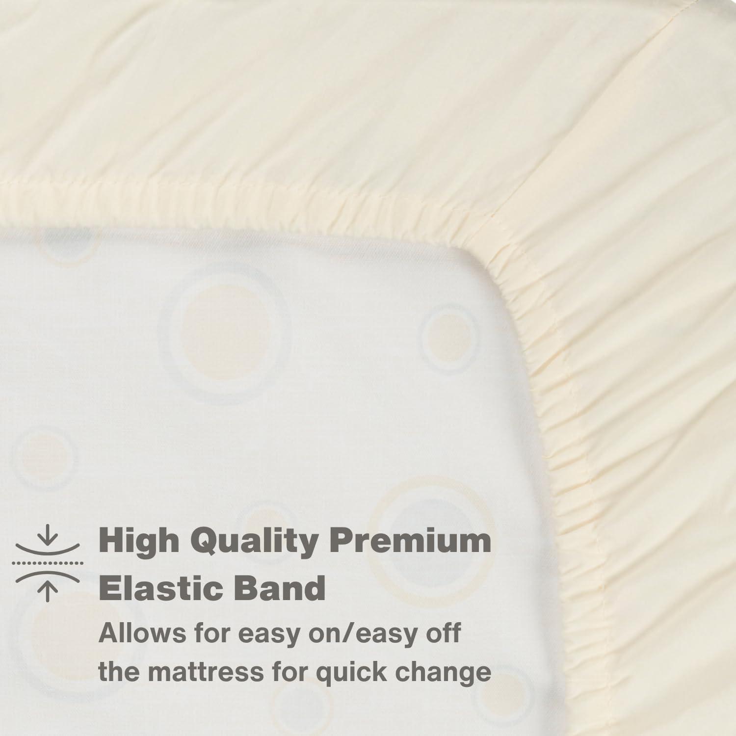 Everyday Kids Fitted Crib Sheet, 100% Soft Breathable Microfiber Baby Sheet, Fits Standard Size Crib Mattress 28in x 52in, Beige Nursery Sheet