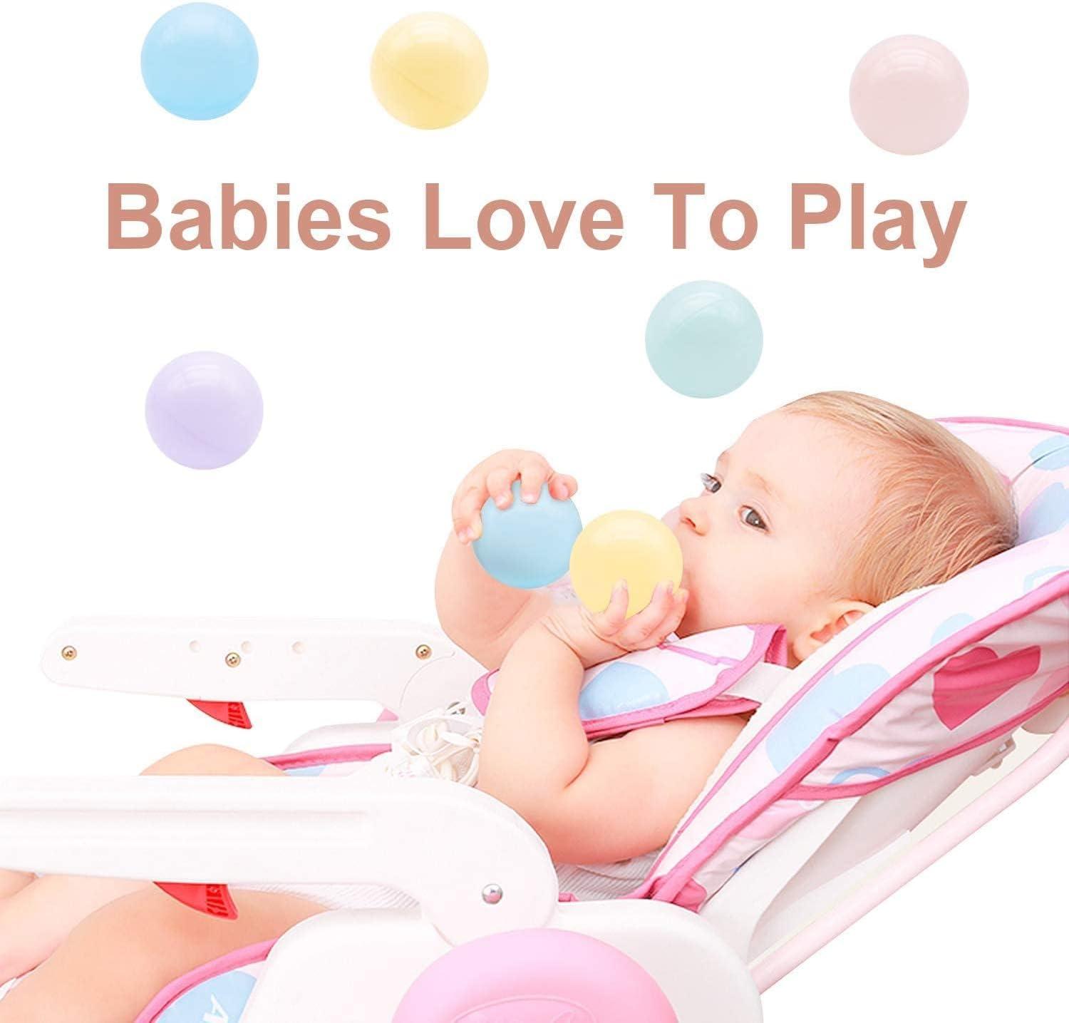 TRENDBOX 100 Ball - 5 Macaron Colors Pit Balls Non-Toxic Free BPA Soft Plastic Balls for Ball Pit Play Tent Baby Playhouse Pool Birthday Party Decoration
