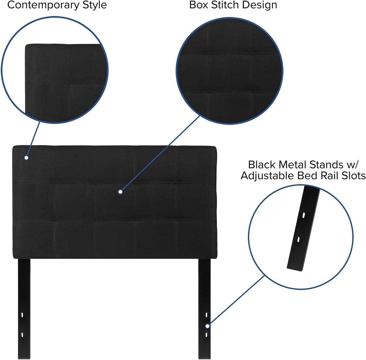 Flash Furniture Bedford Tufted Upholstered Twin Size Headboard in Black Fabric