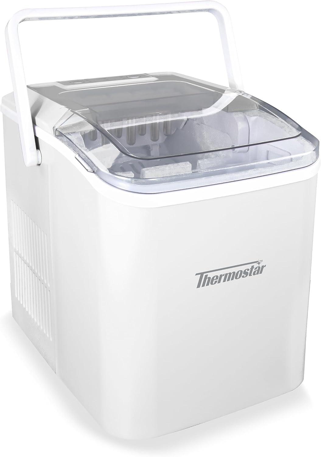 THERMOSTAR Thermostar 26-Pound Automatic Self-Cleaning Portable Countertop Ice Maker Machine With Handle