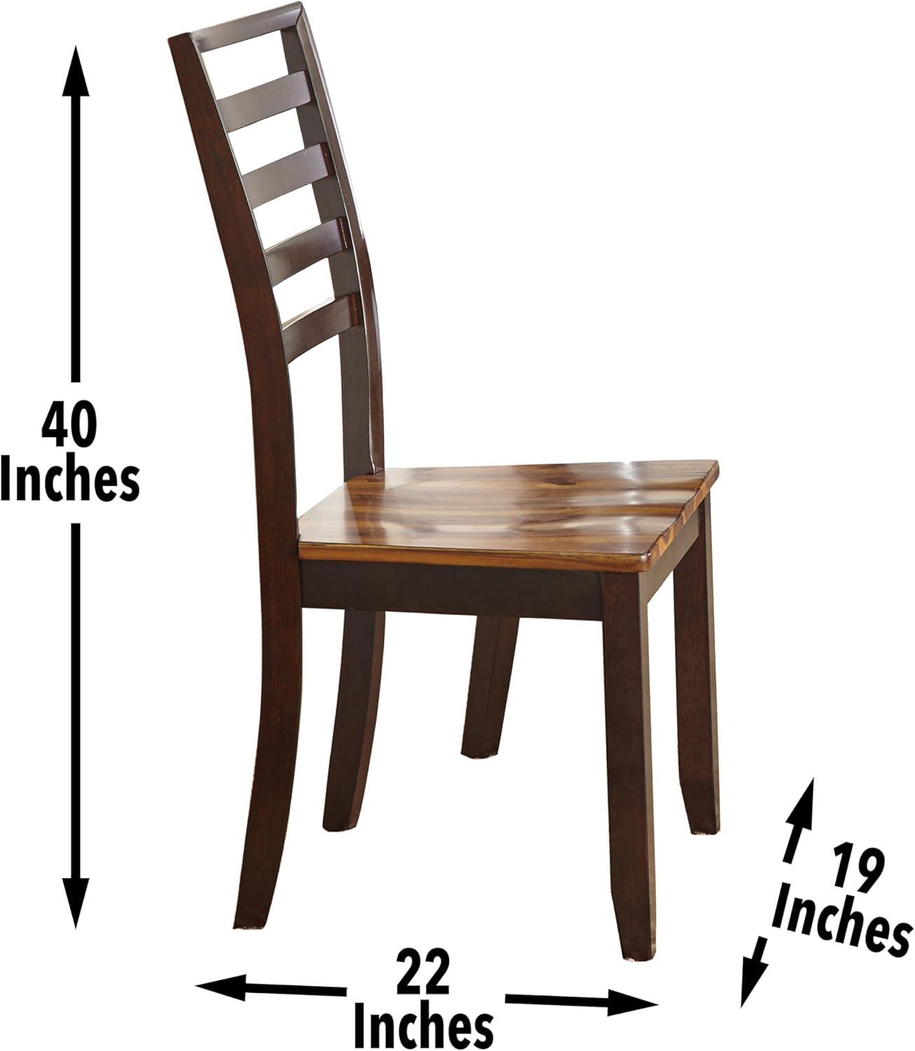 Abaco Solid Wood Ladder Back Dining Chair in Two Tone Cherry Finish