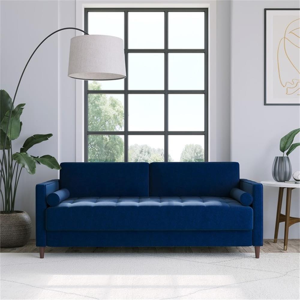 LifeStyle Solutions Jareth Sofa in Navy Blue Fabric Upholstery