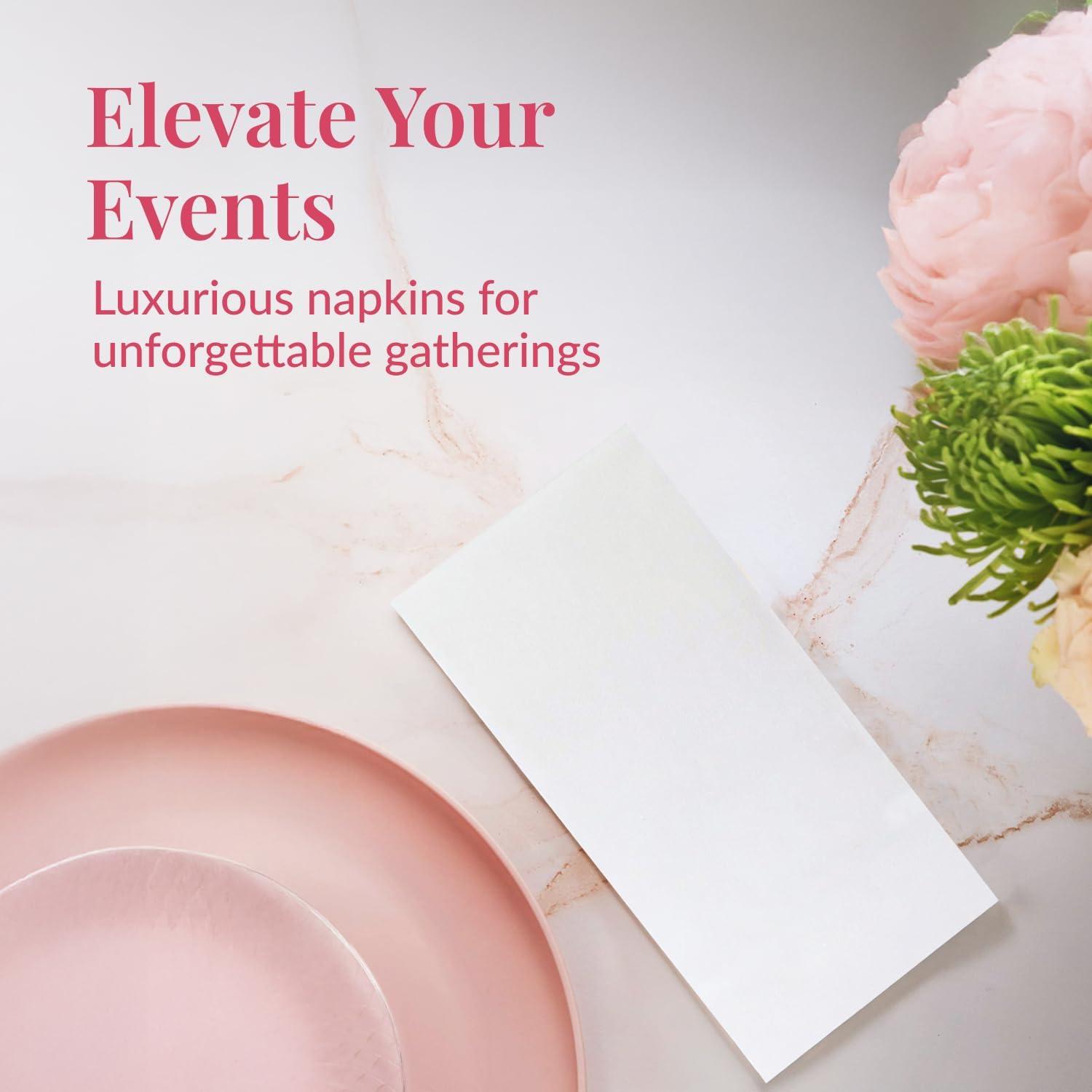 Prestee Feel Disposable Napkins-50 Linen, White