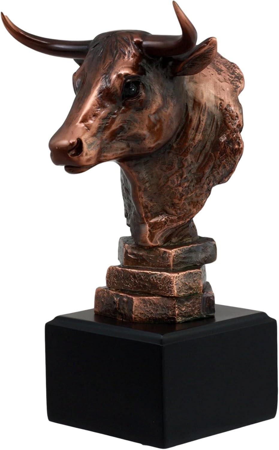 Stock Market Bull Bust - Wall Street Bronze Finish Statue Figurine