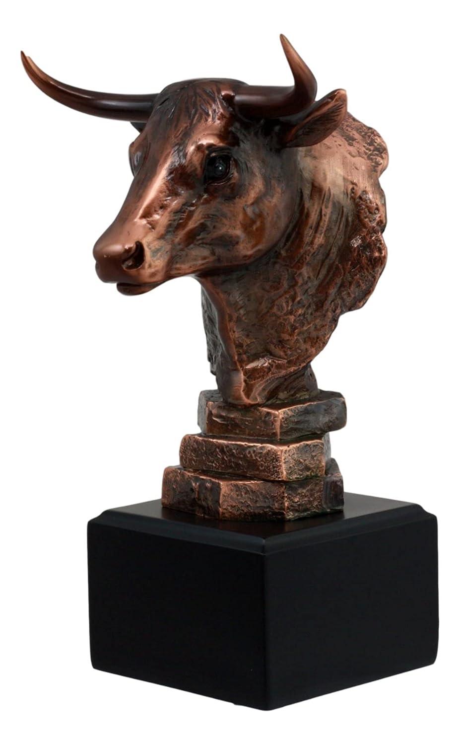 Stock Market Bull Bust - Wall Street Bronze Finish Statue Figurine