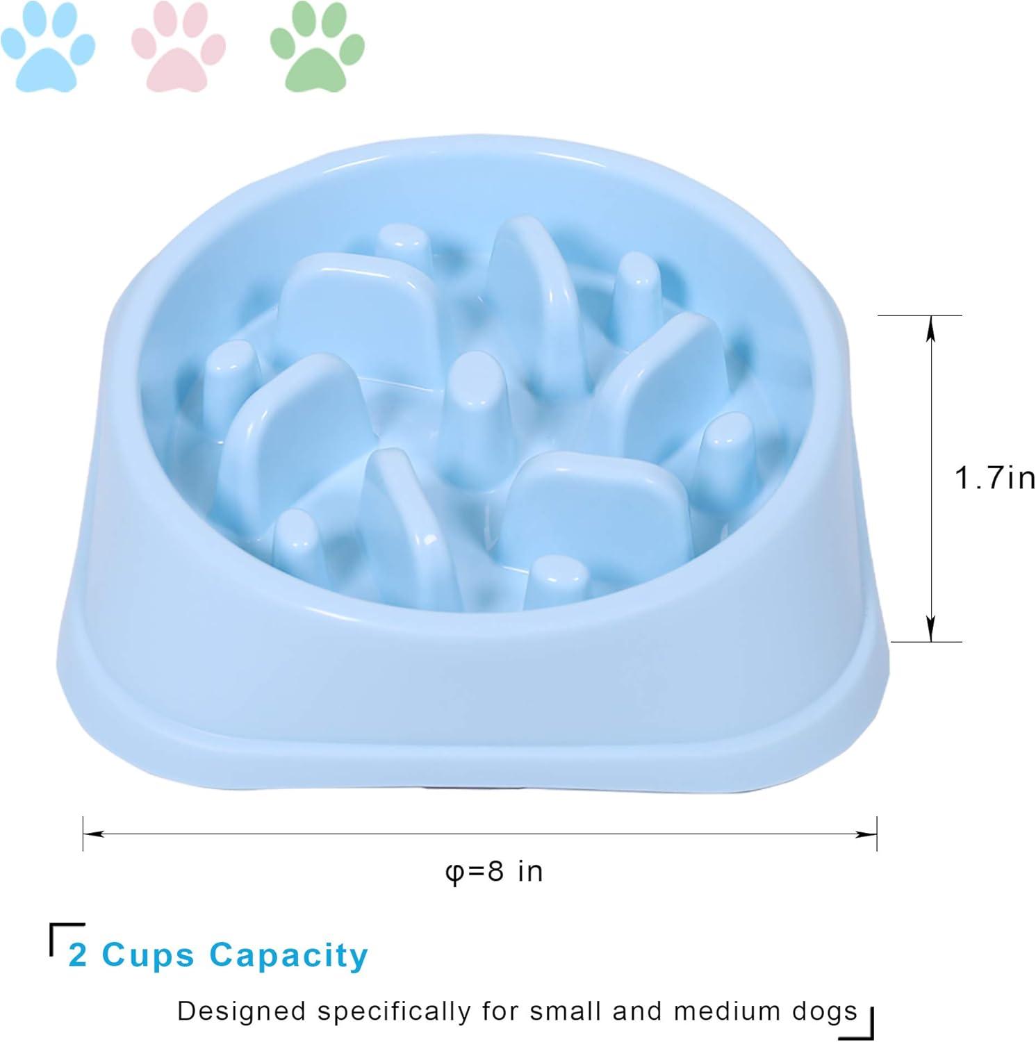 Light Blue Anti-Slip Slow Feeder Dog Bowl