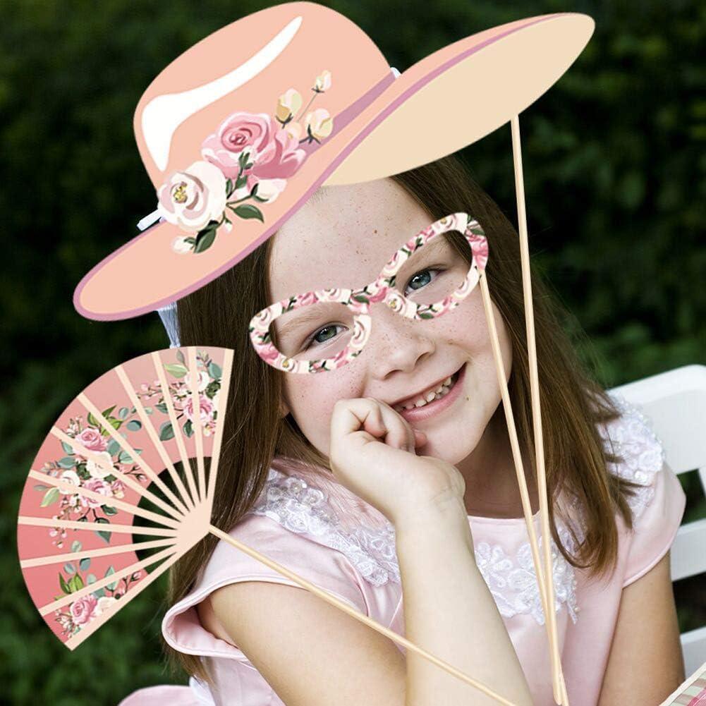 25Pcs Tea Party Photo Booth Props Kit DIY Teacup,Teapot Theme Selfie Props Garden Decorations Tea Party Decor for Girl Women Birthday Home Decor