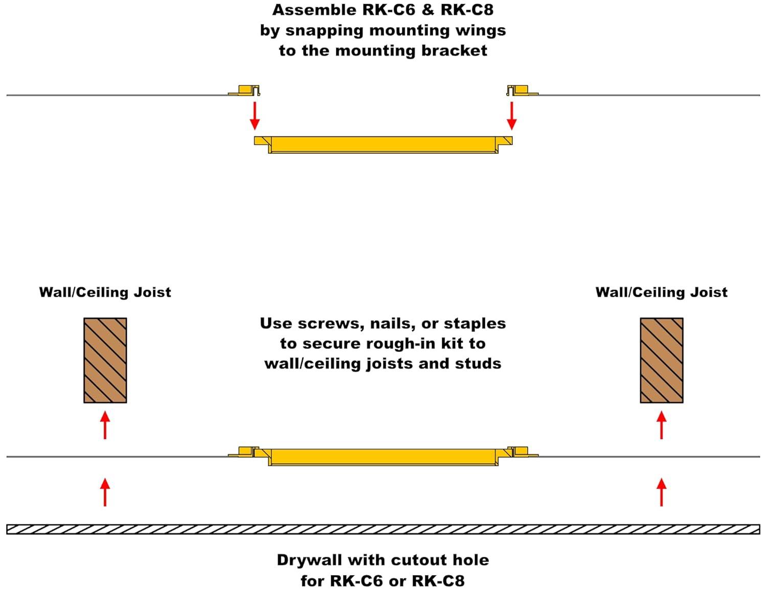 Earthquake Sound RK-C8 Rough-In Kit for 8" Ceiling Speakers (Pair)