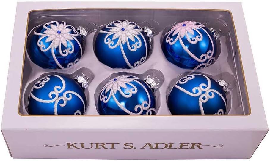 Glass Christmas Ball Ornament (Set of 6)