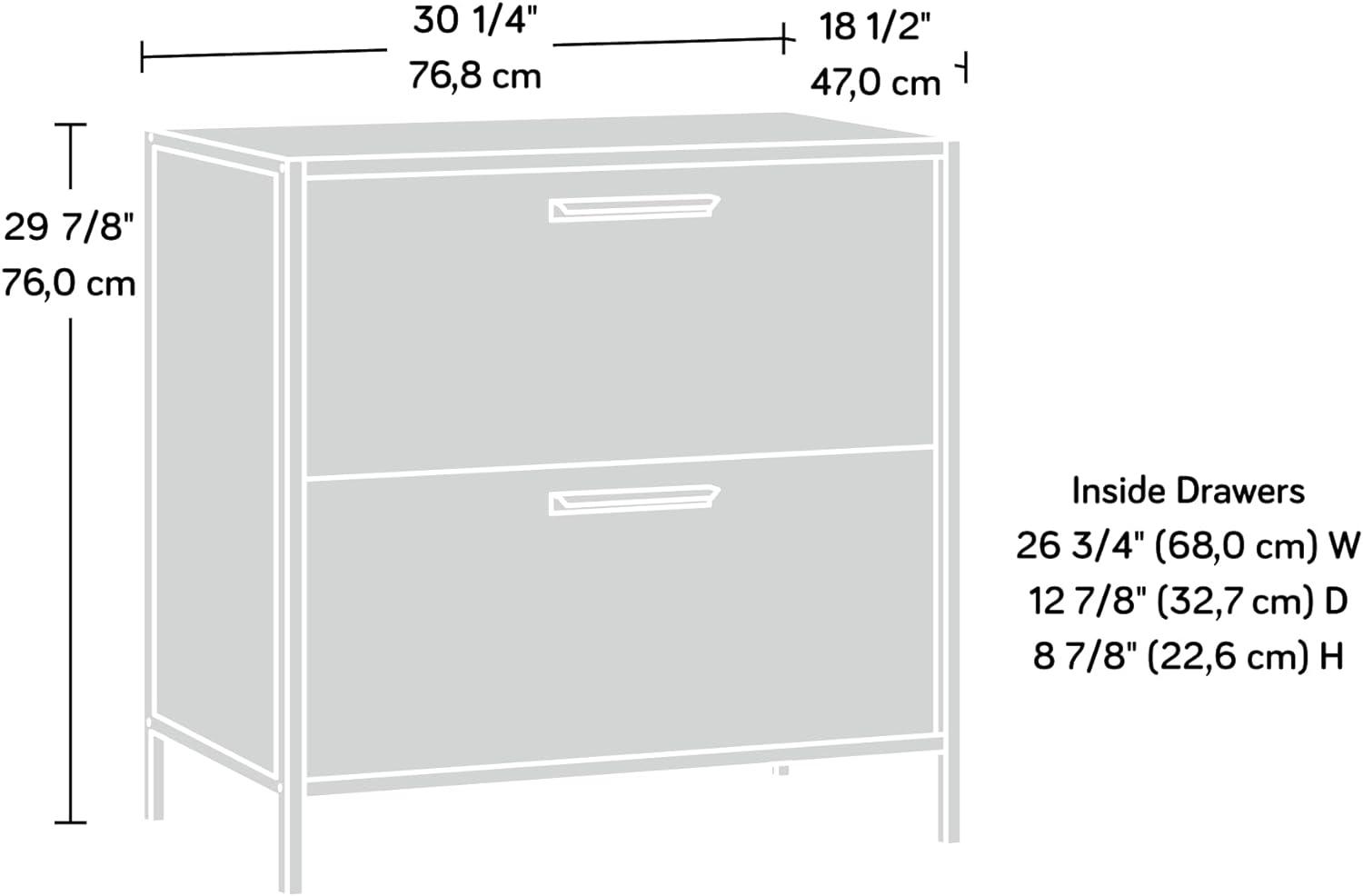 White and Haze Acacia 2-Drawer Lateral File Cabinet