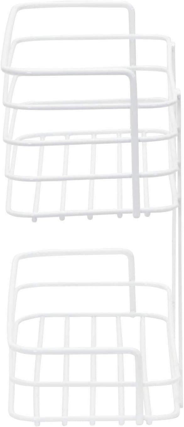 Household Essentials 2 Tier Basket Organizer Door Mount White