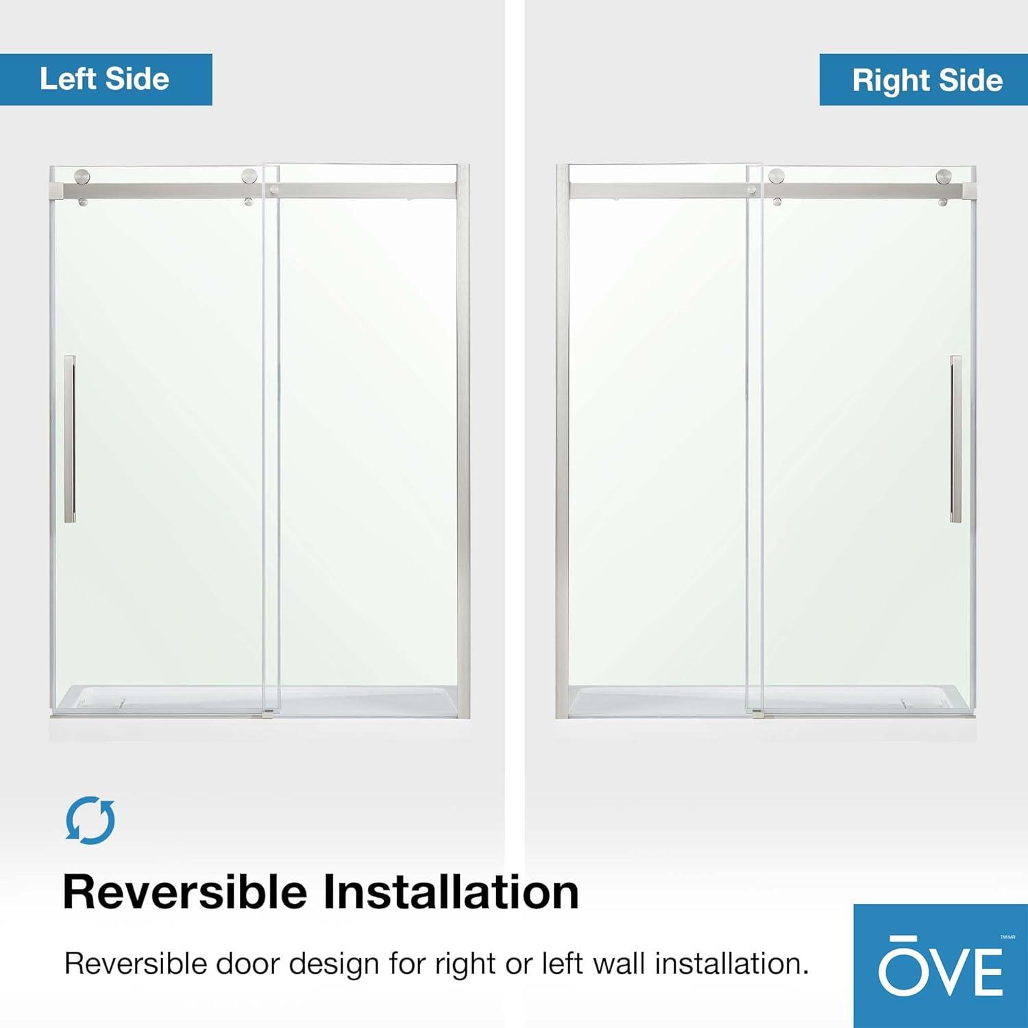 OVE Decors Bel Soft Close Gold 58-in to 60-in x 78.75-in Frameless Sliding Soft Close Shower Door