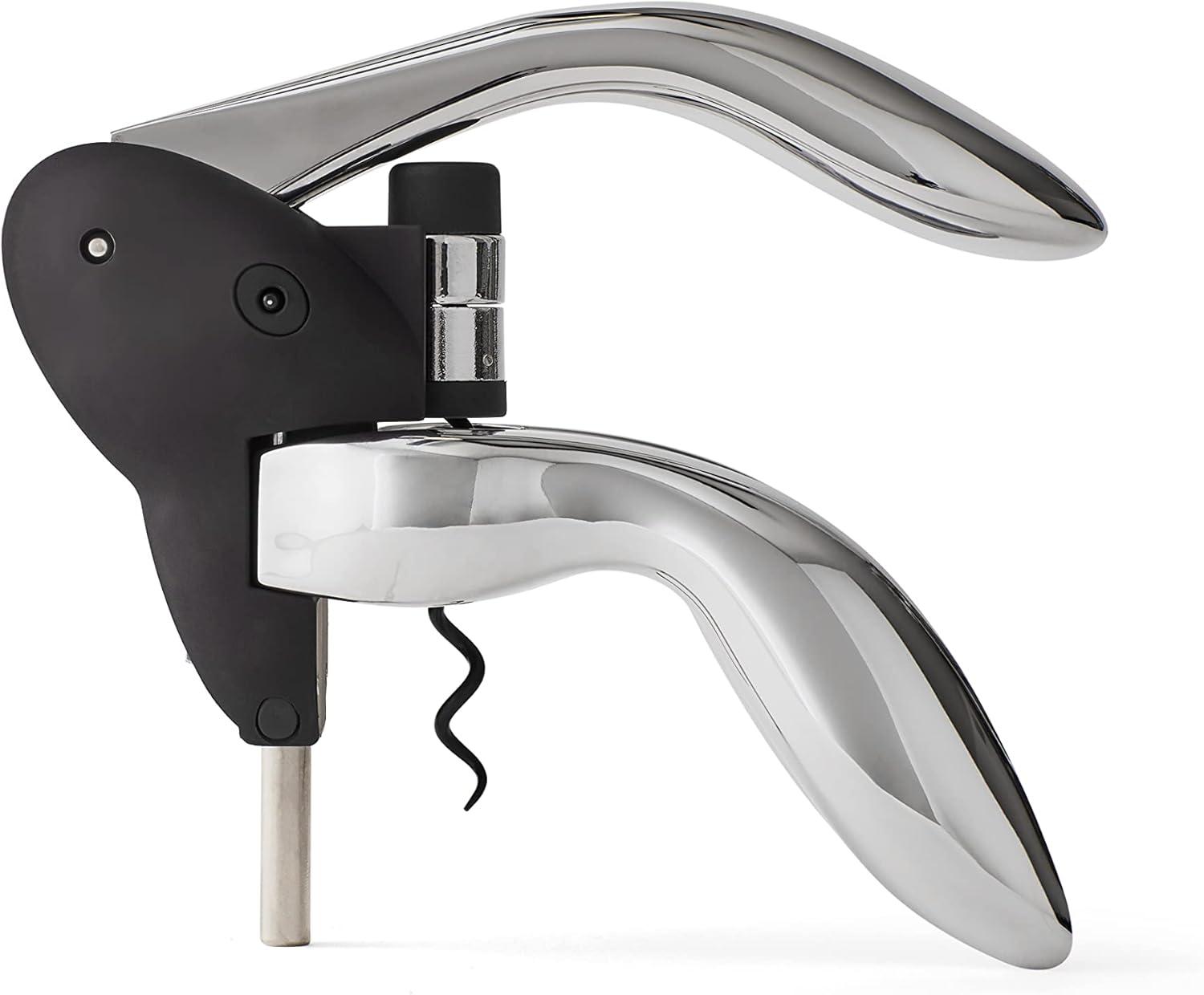 Houdini Houdini Corkscrew Wine Opener, Includes Foil Cutter and Extra Spiral, Black