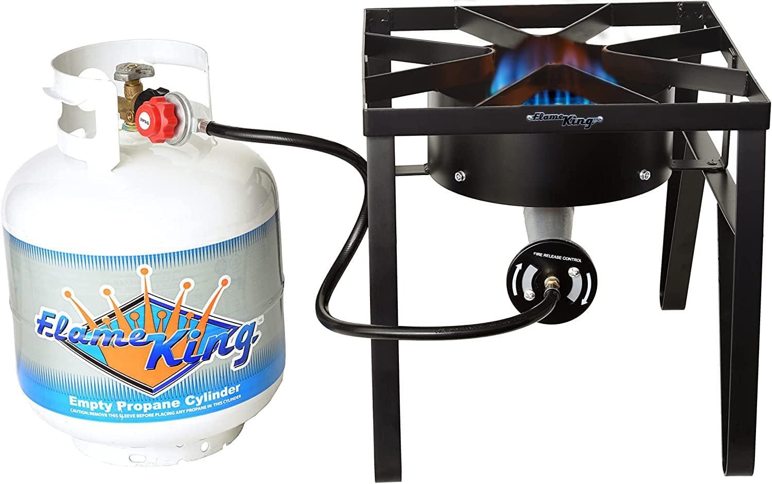 Flame King 200K BTU Single-Burner Portable Gas Stove, Bayou Cooker & Turkey Fryer