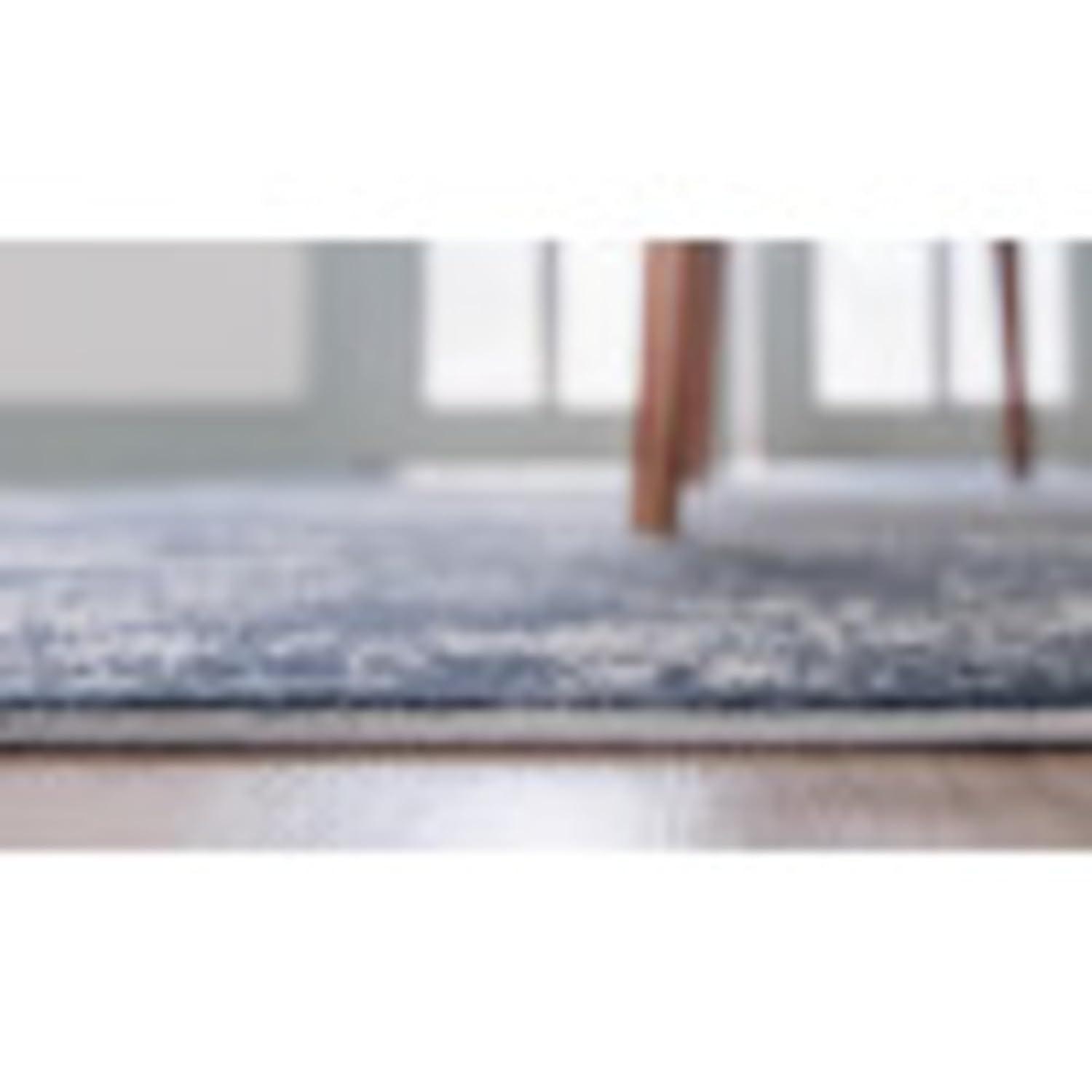 Unique Loom Portland Collection Area Rug - Woodburn (4' 1" Square Blue/Ivory)