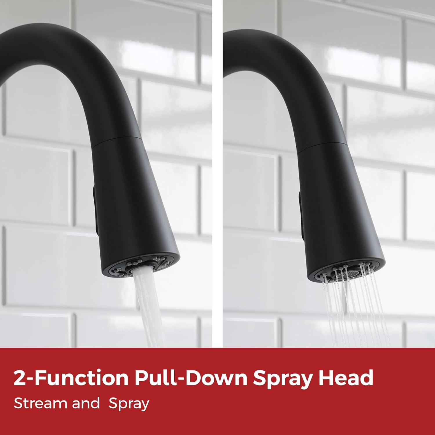 Pfister Barulli 1-Handle Pull-Down Matte Black Kitchen Faucet with Soap Dispenser