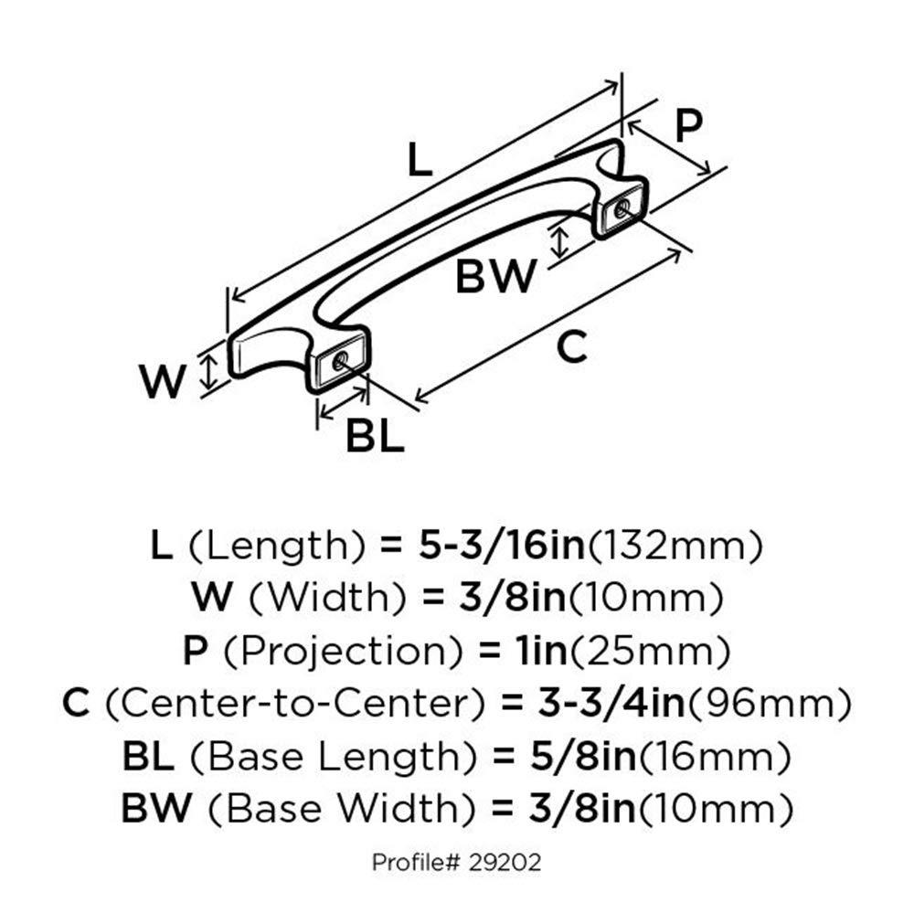 Conrad 3-3/4 in. (96mm) Modern Satin Nickel Arch Cabinet Pull