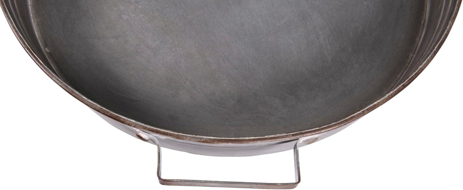 Creative Co-Op Round Decorative Iron Tray with Handles