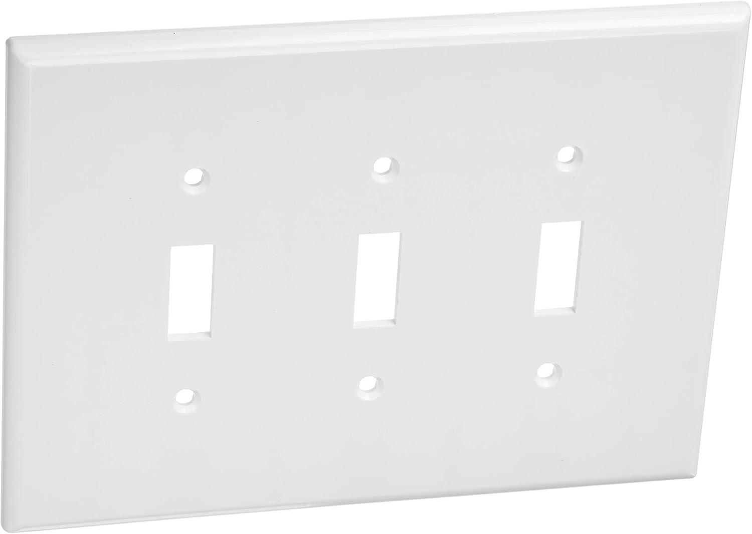 Oversized Gray 3-Gang Thermoset Plastic Wallplate