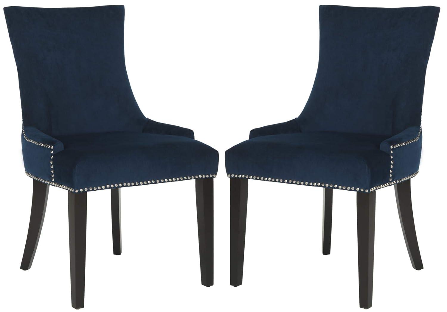 Lester 19"H Dining Chair (Set of 2) - Dark Navy - Safavieh