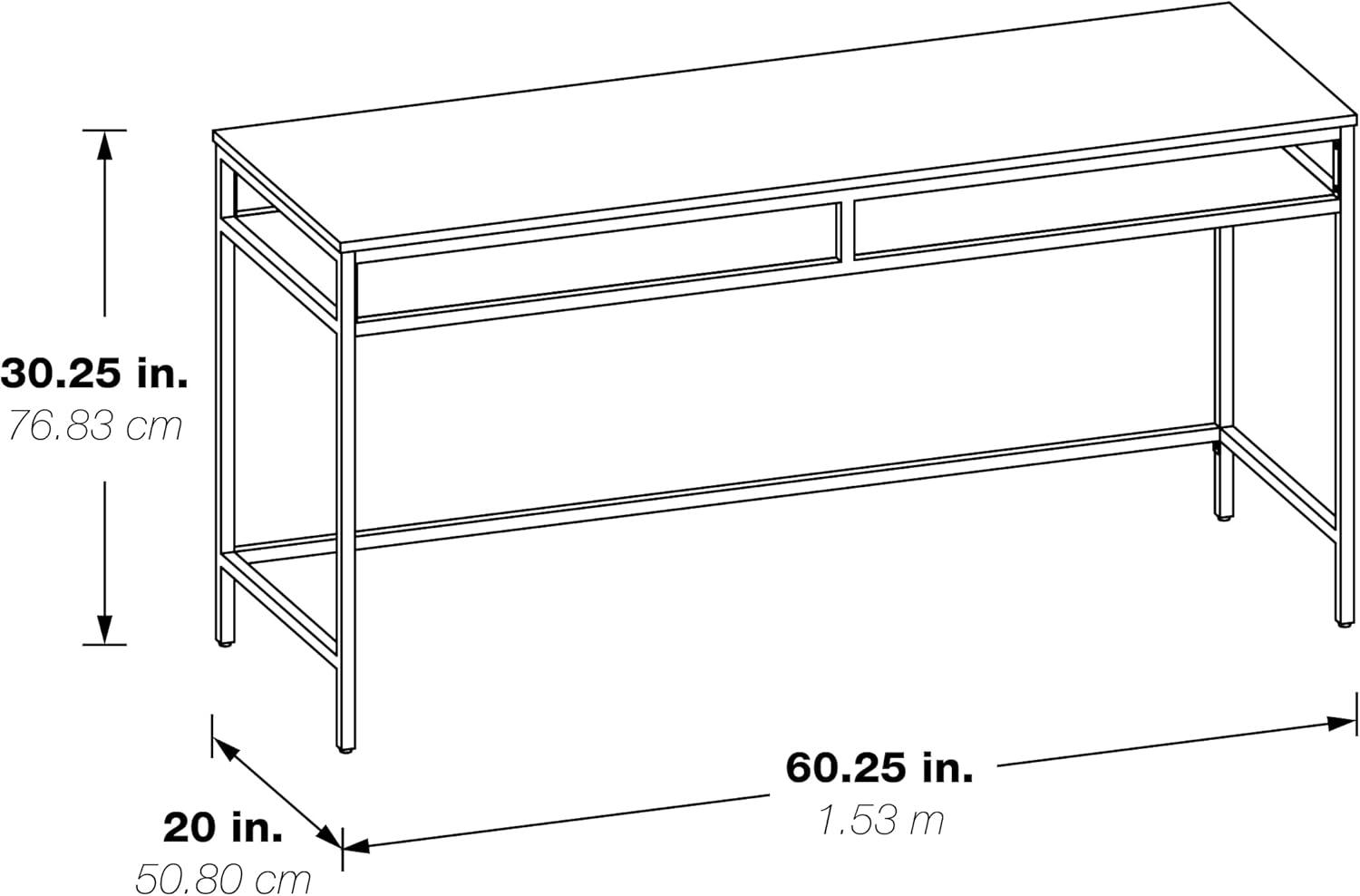 60" Writing Desk in Wood Taupe Frame and Brown Oak Top  Finish KD