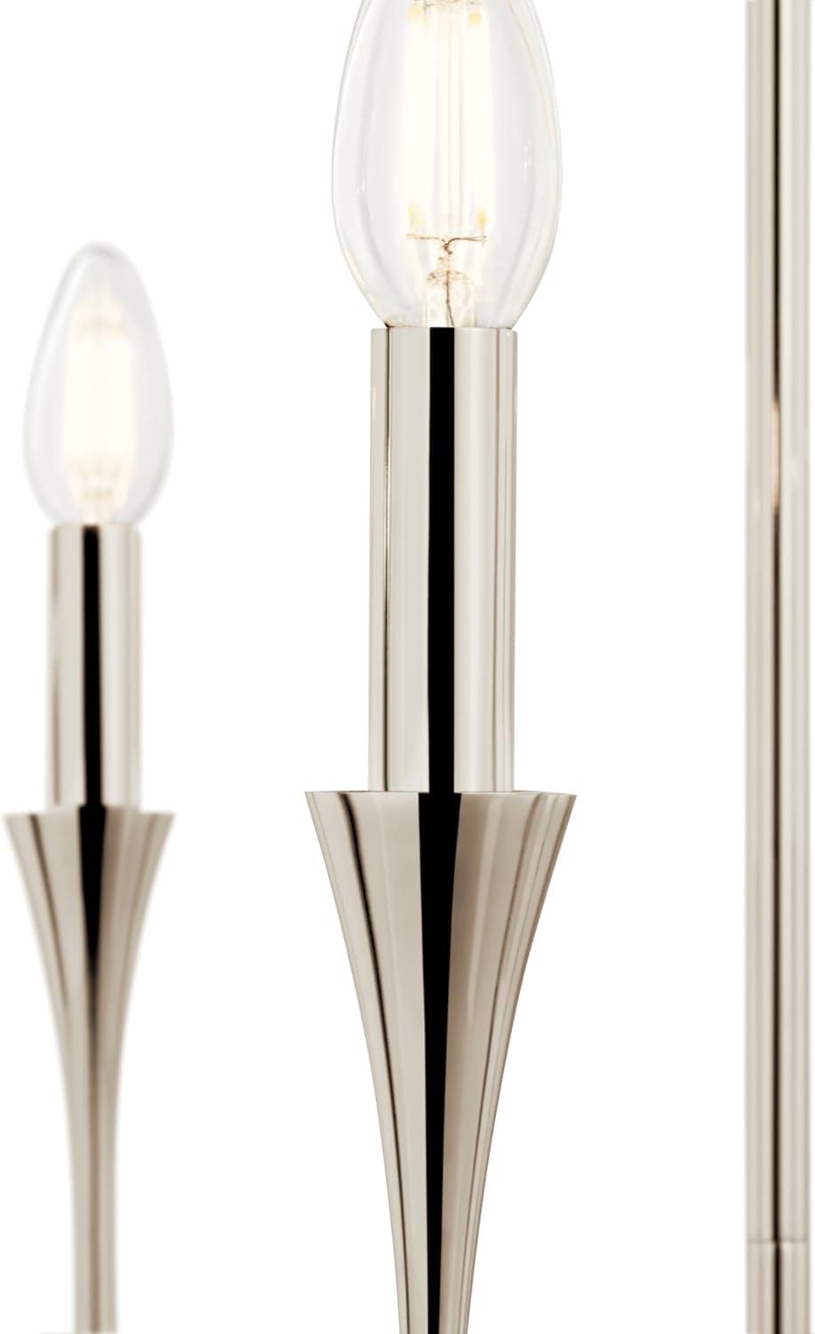 Polished Nickel 5-Light Modern Chandelier with Tapered Accents