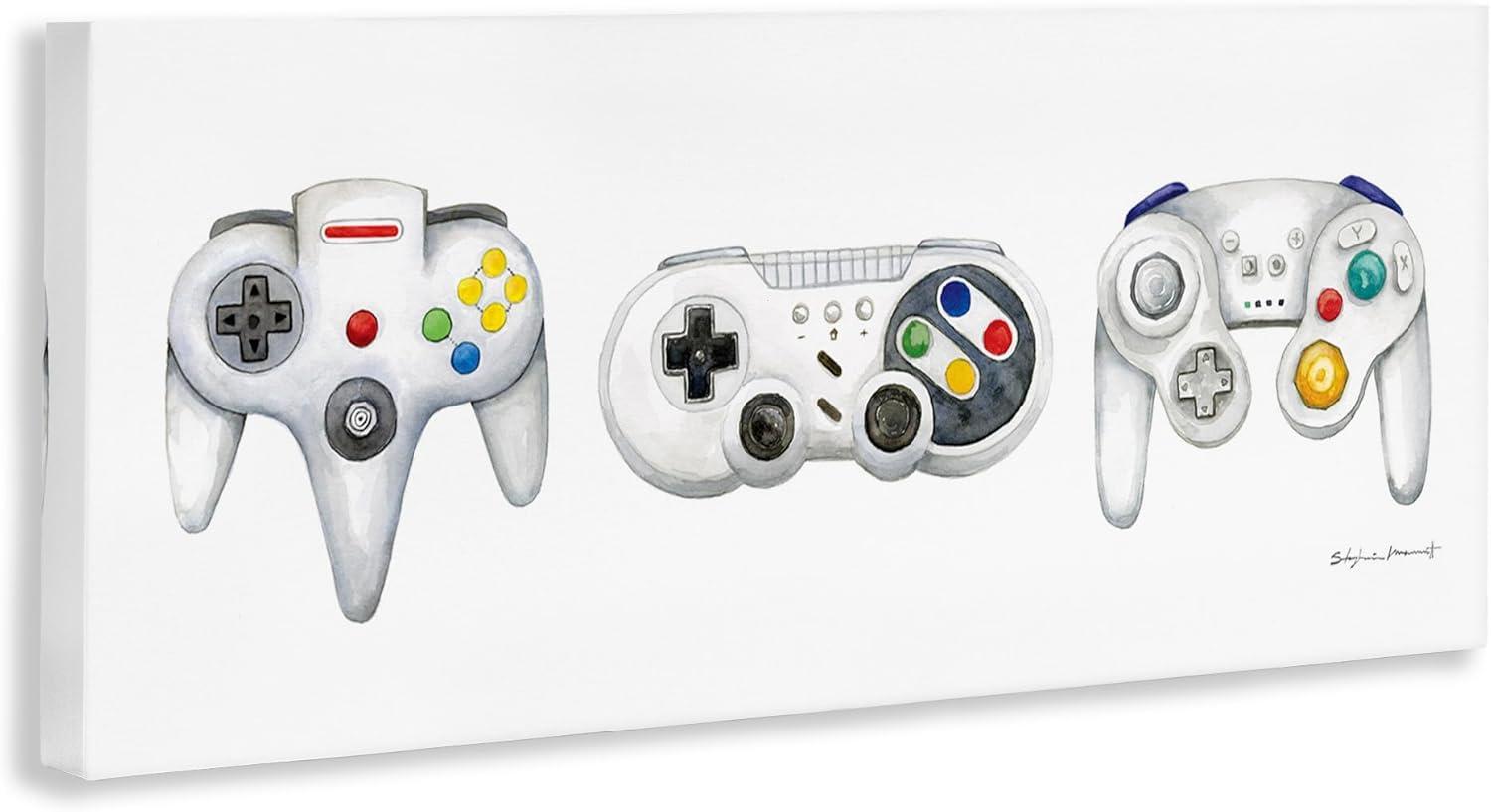 Stupell Industries Vintage Video Game Controllers by Stephanie Workman Marrott - Graphic Art