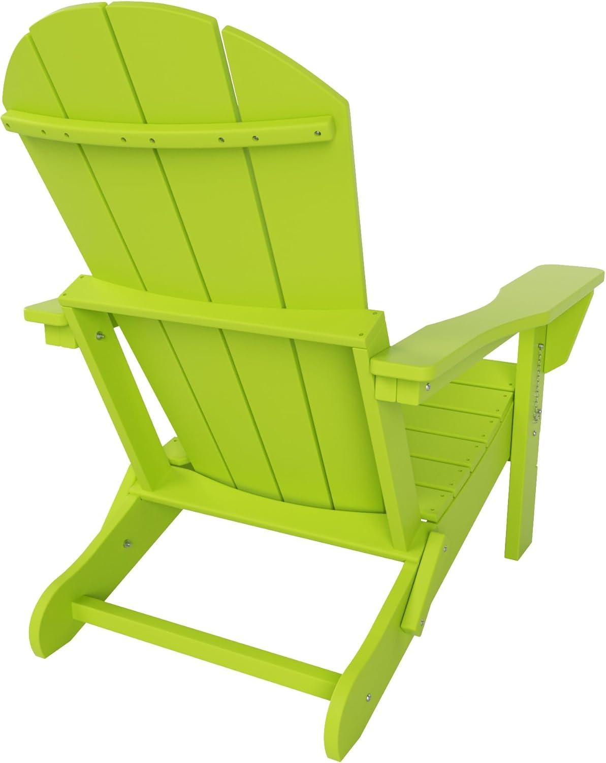 Lime Green HDPE Folding Adirondack Patio Chair