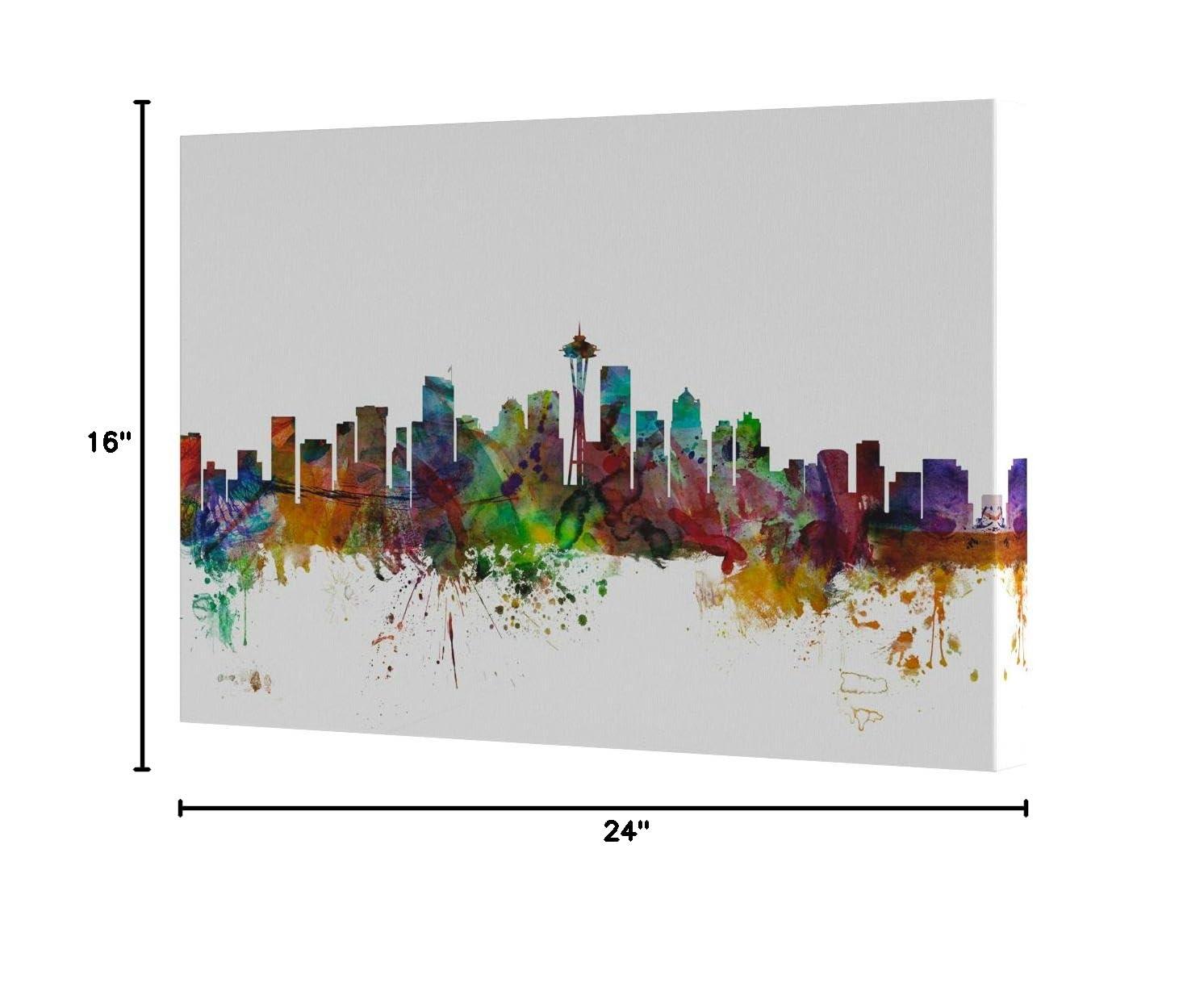 Trademark Fine Art " Seattle Washington Skyline " by Michael Tompsett