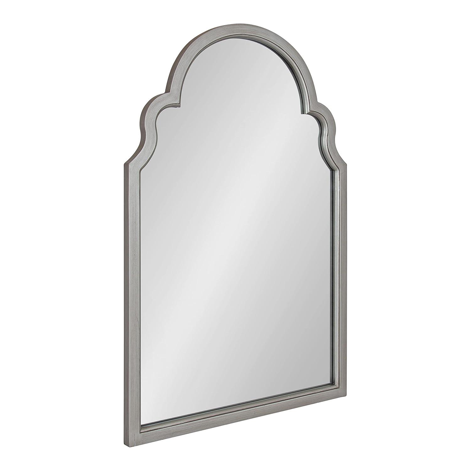 Kate and Laurel Hogan MDF Arch Mirror, 24x36, Silver