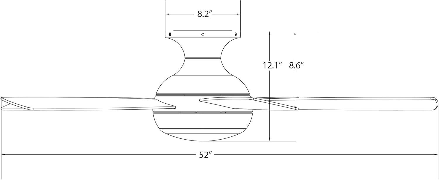 Odyssey 5- Blade Smart Flush Mount Ceiling Fan with Remote Control and LED Light Kit Included