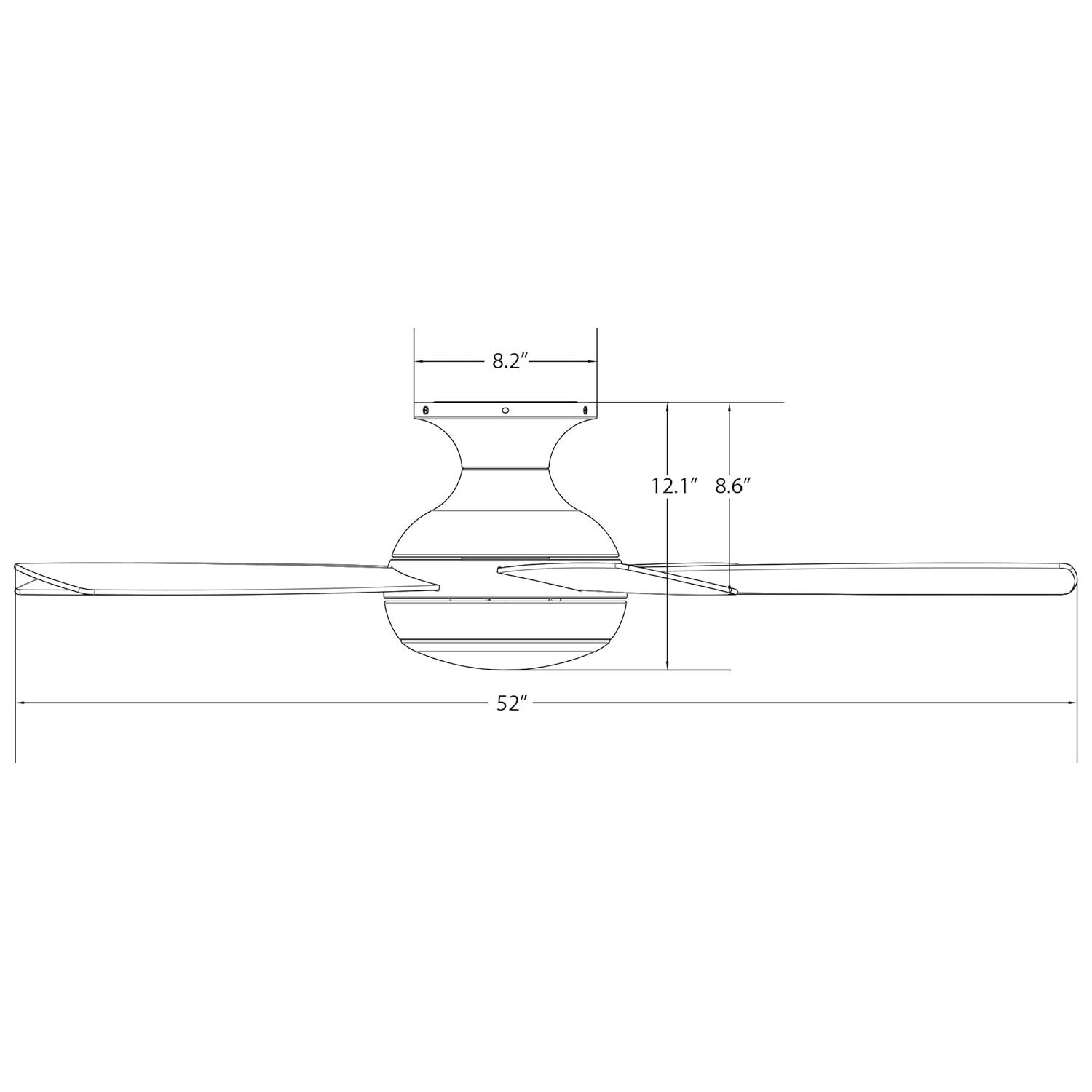 Odyssey 5- Blade Smart Flush Mount Ceiling Fan with Remote Control and LED Light Kit Included