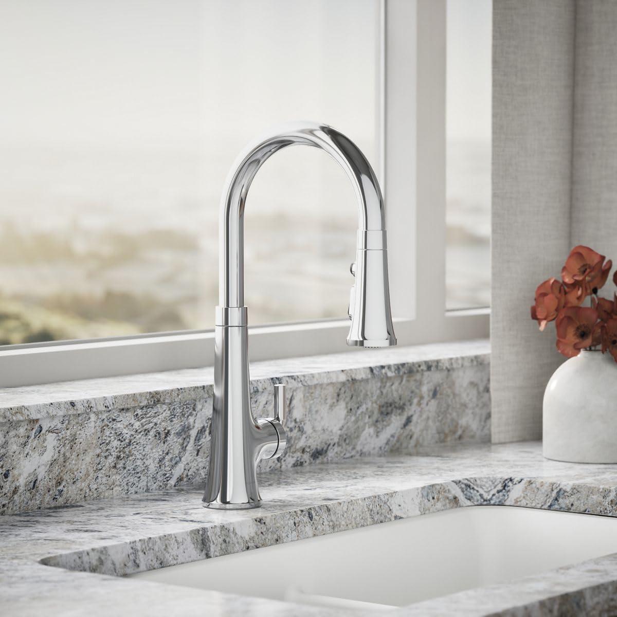 Tone Touchless Pull-Down Kitchen Sink Faucet with Three-Function Sprayhead