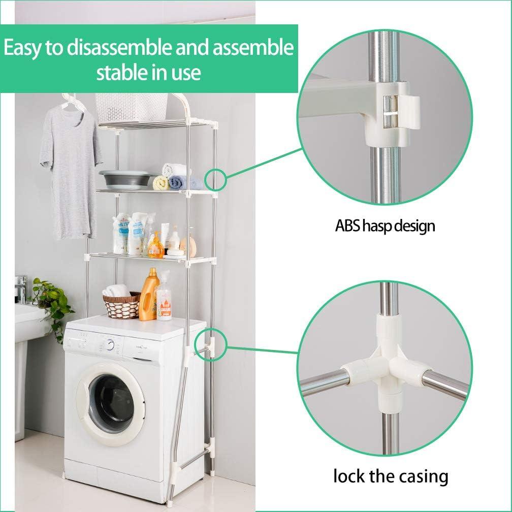 Adjustable White 3-Tier Over-the-Toilet Storage Rack