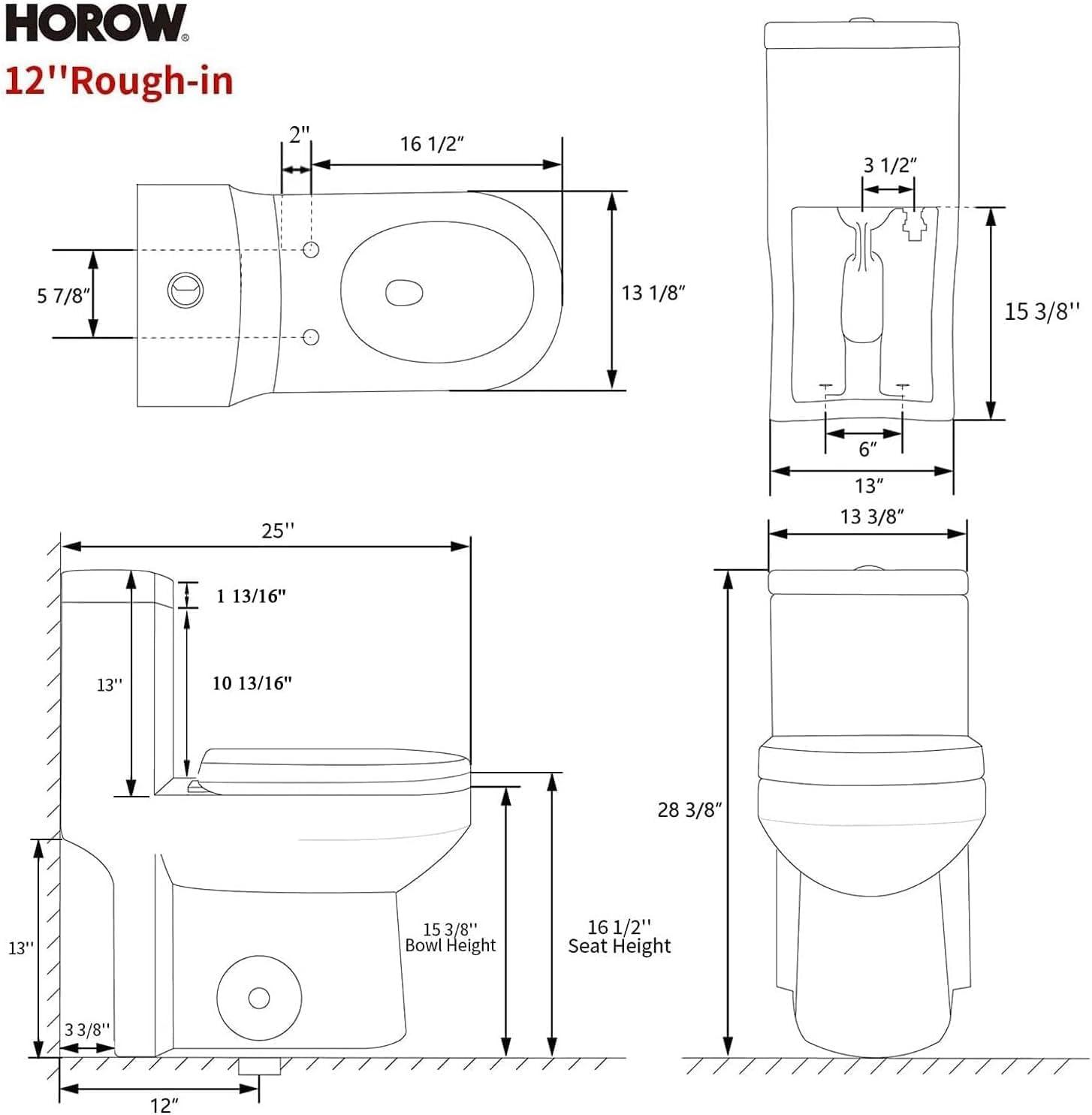 Small Compact One-Piece Toilet, 1.1/1.6 GPF Dual Flush, 12'' Rough-In, Soft Closing Seat, Modern Bisque Design for Small Bathrooms.