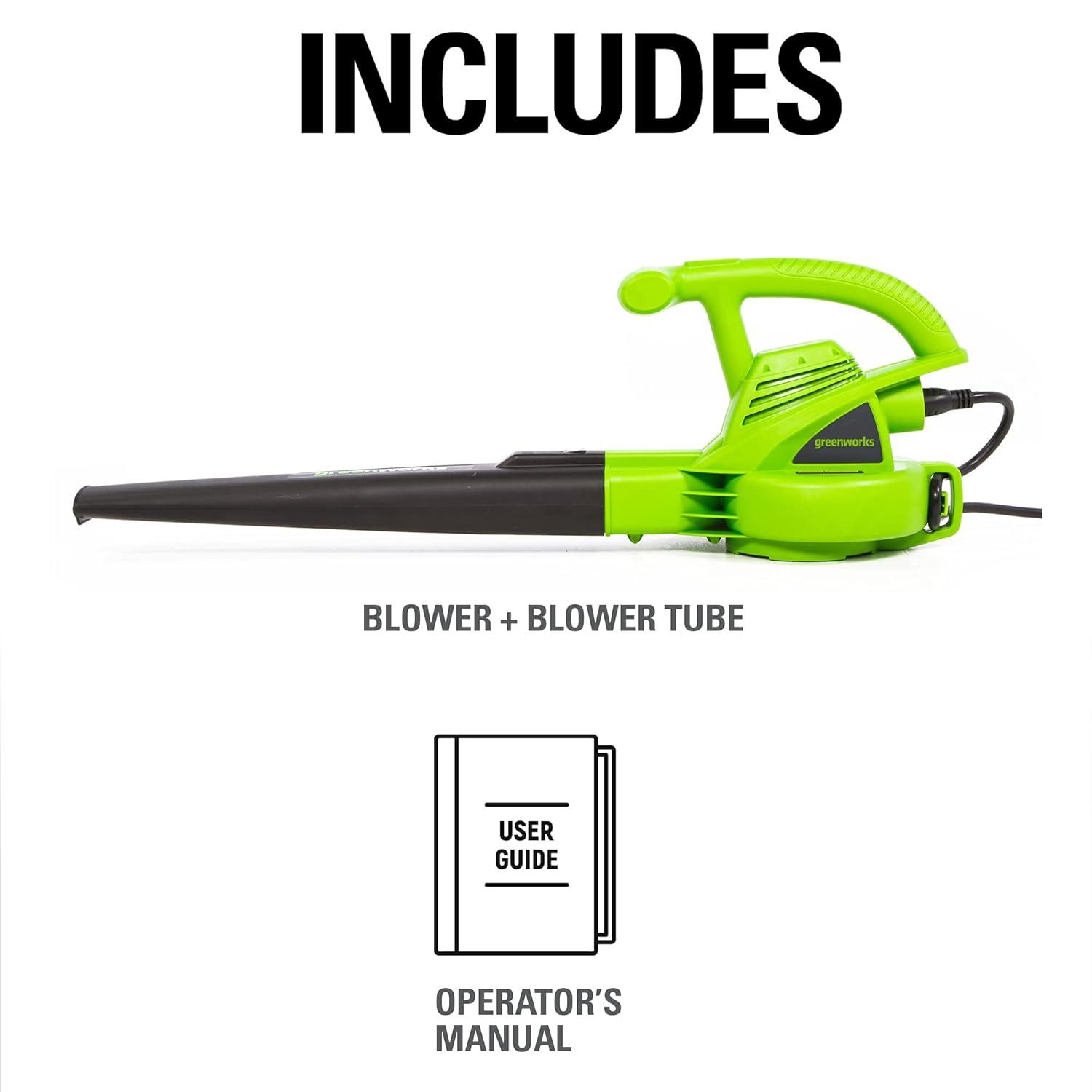 Greenworks 7 Amp 150 CFM at 160 MPH Corded Electric Leaf Blower 24012