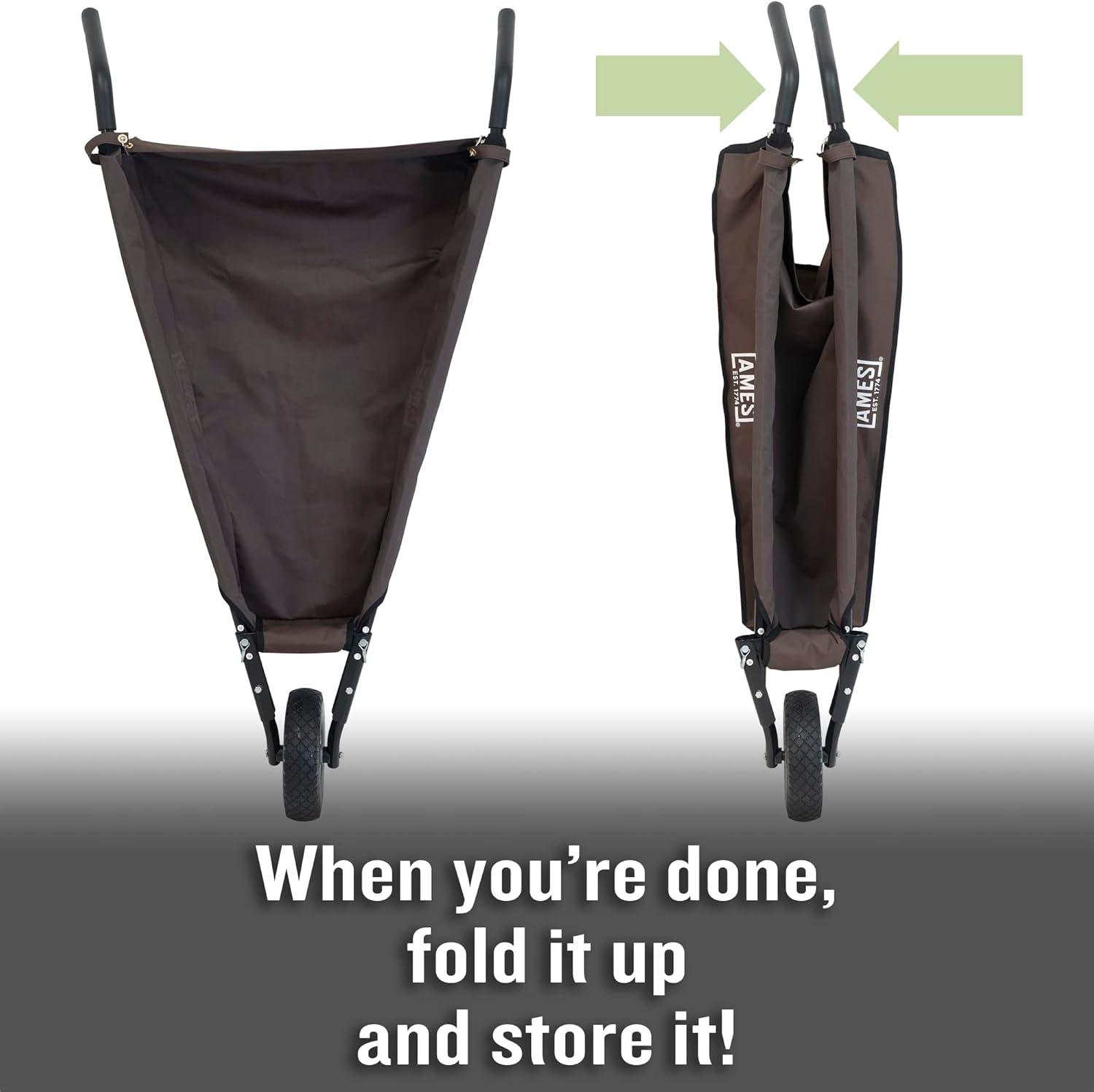 5 cu. ft. Foldable Garden Cart Wheelbarrow - Ames