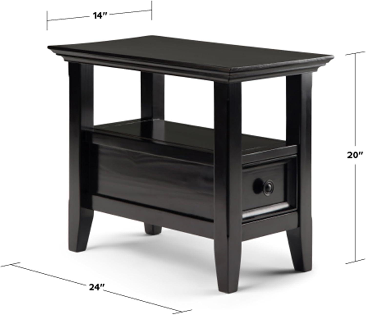 Simpli Home Amherst Side Table in Hickory Brown