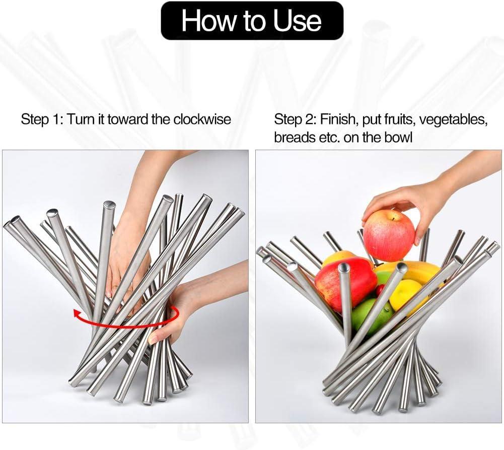 Large Stainless Steel Modern Foldable Fruit Basket